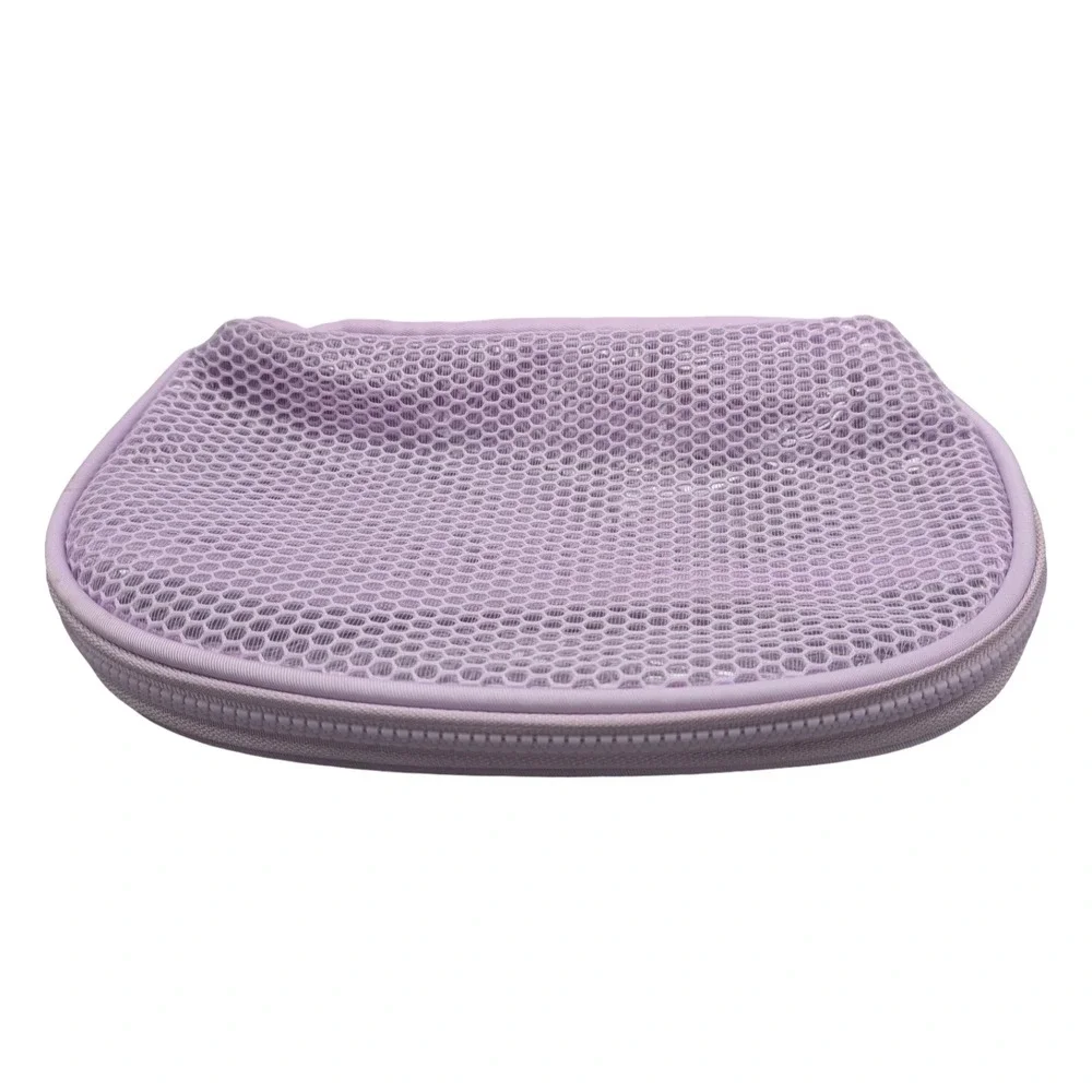 Tower 28 Beauty Lilac Purple Mesh Makeup Bag Cosmetic Pouch Zipper Travel Case